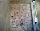 travertine stone tile bathroom Park Hill, CO
